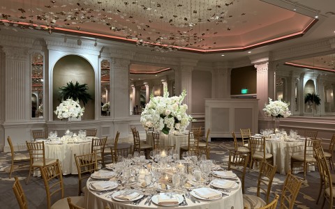 a room with tables and chairs