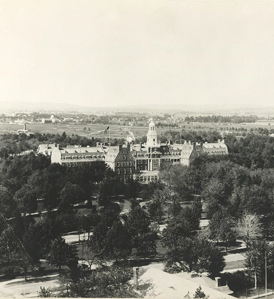 aerial view of the hotel grounds