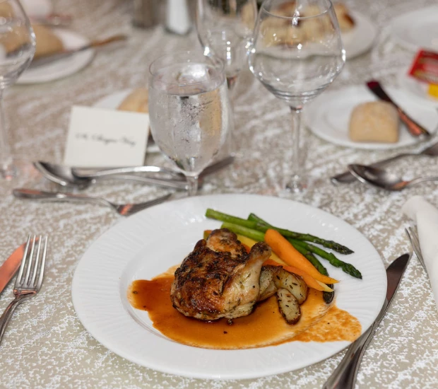 a plate of food on a table