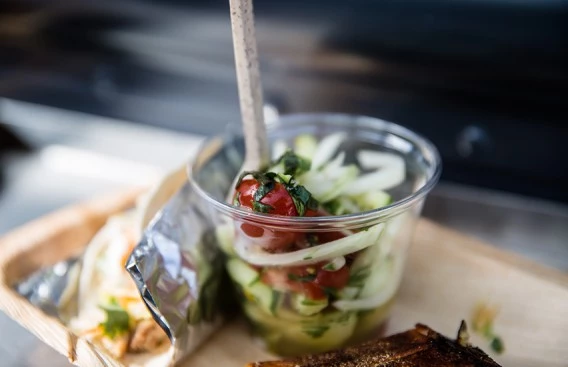 a close up of food