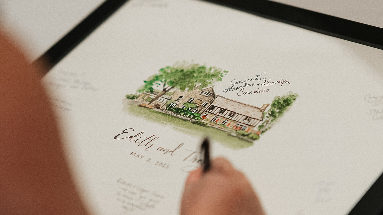 a person writing on a paper