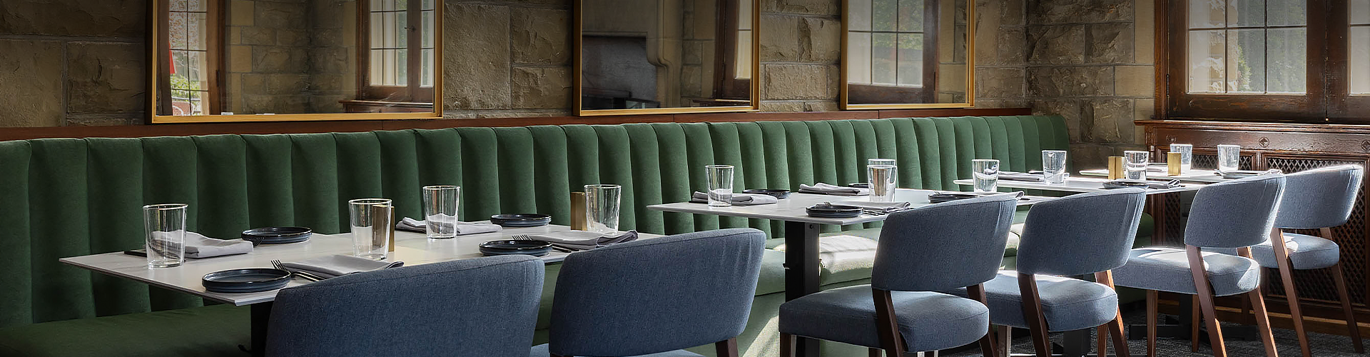 a table set up in a restaurant