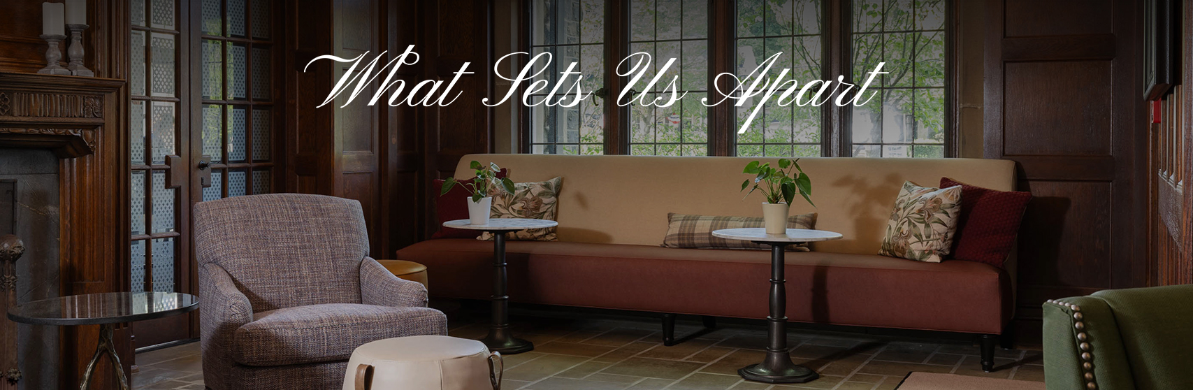 a couch and tables in a room