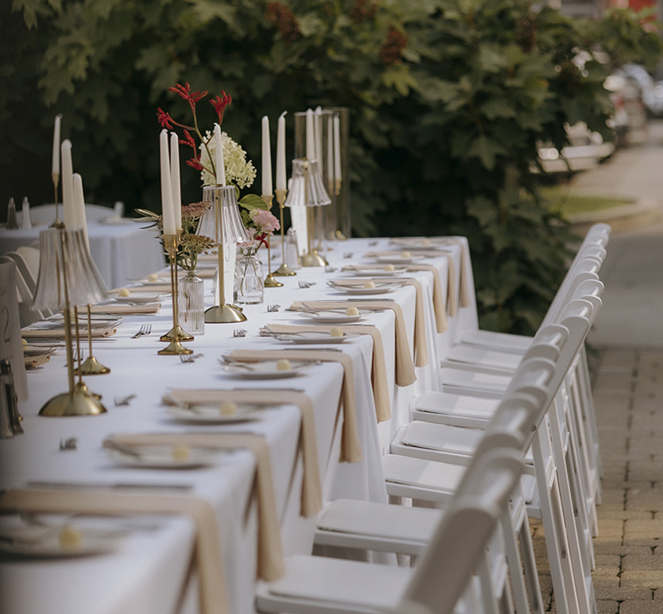 a table set for a dinner party