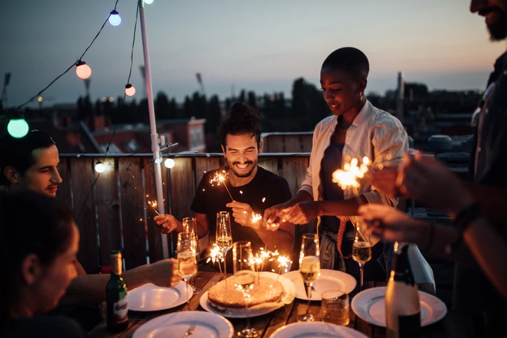 birthday dinner on patio