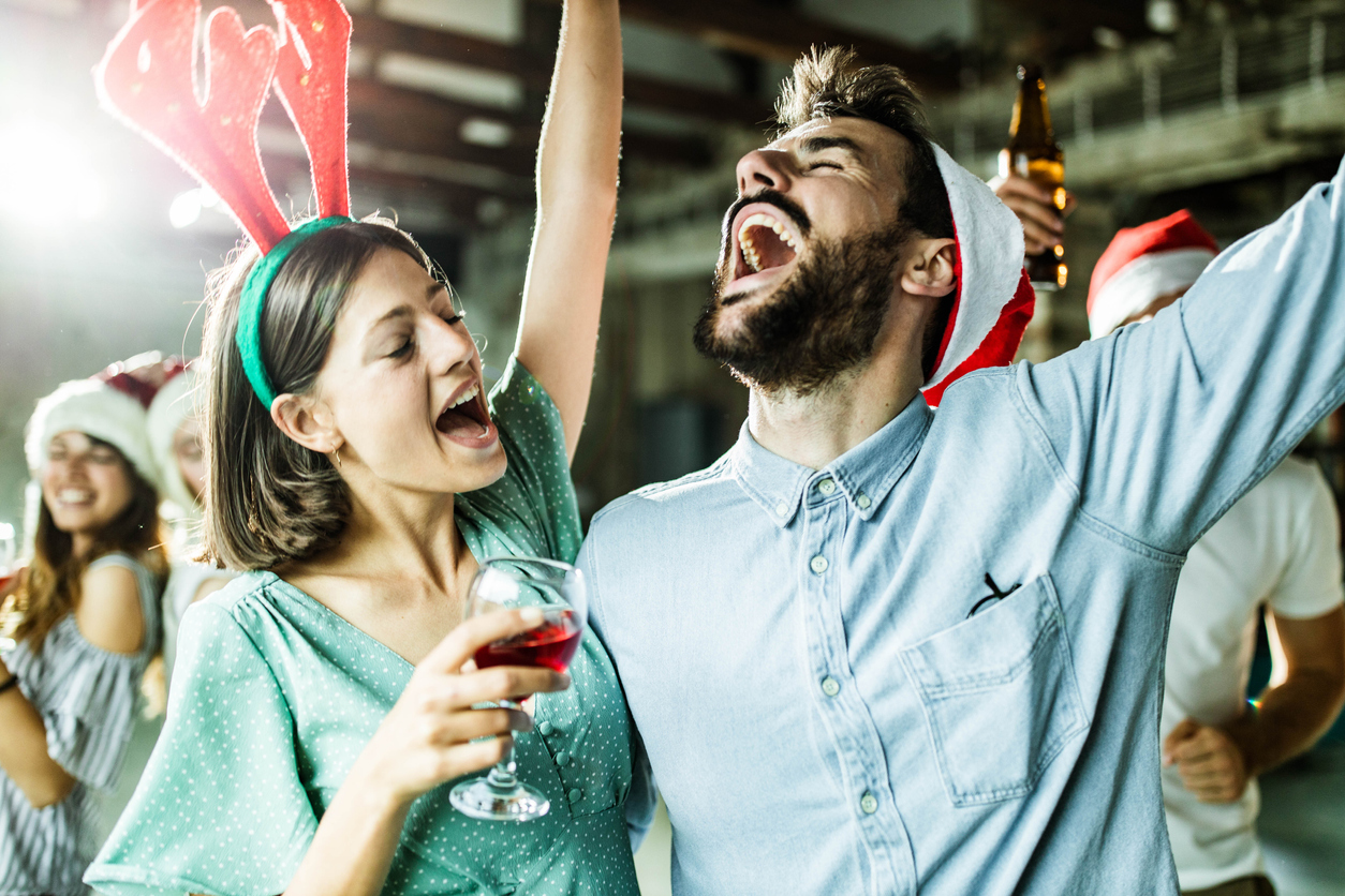 couple celebrating Christmas