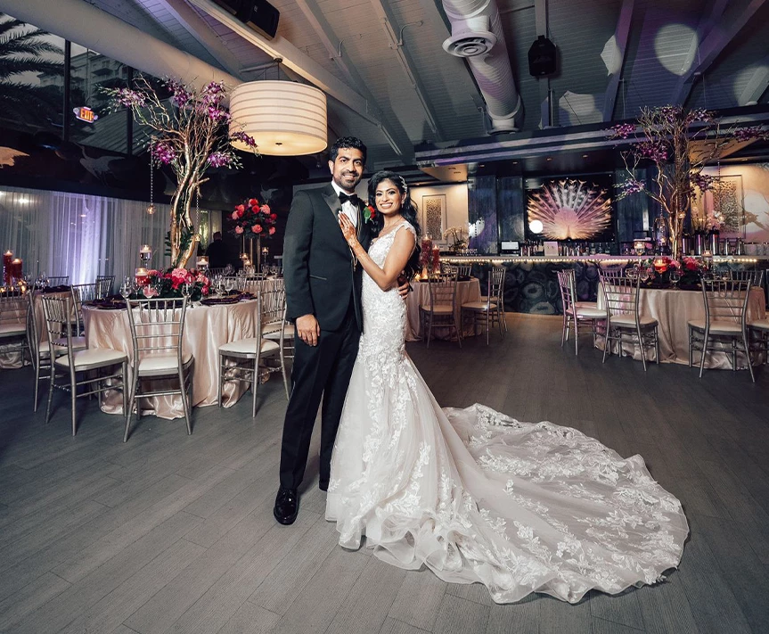 a man and woman posing for a picture