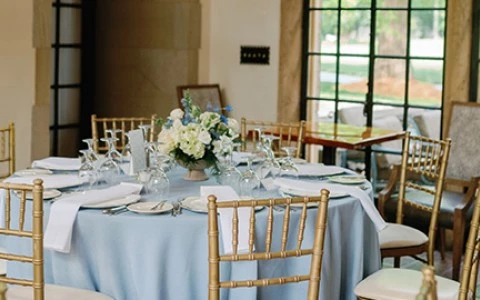 a table set for a dinner party