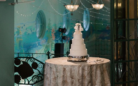 a wedding cake on a table