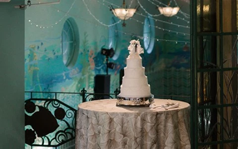 a wedding cake on a table
