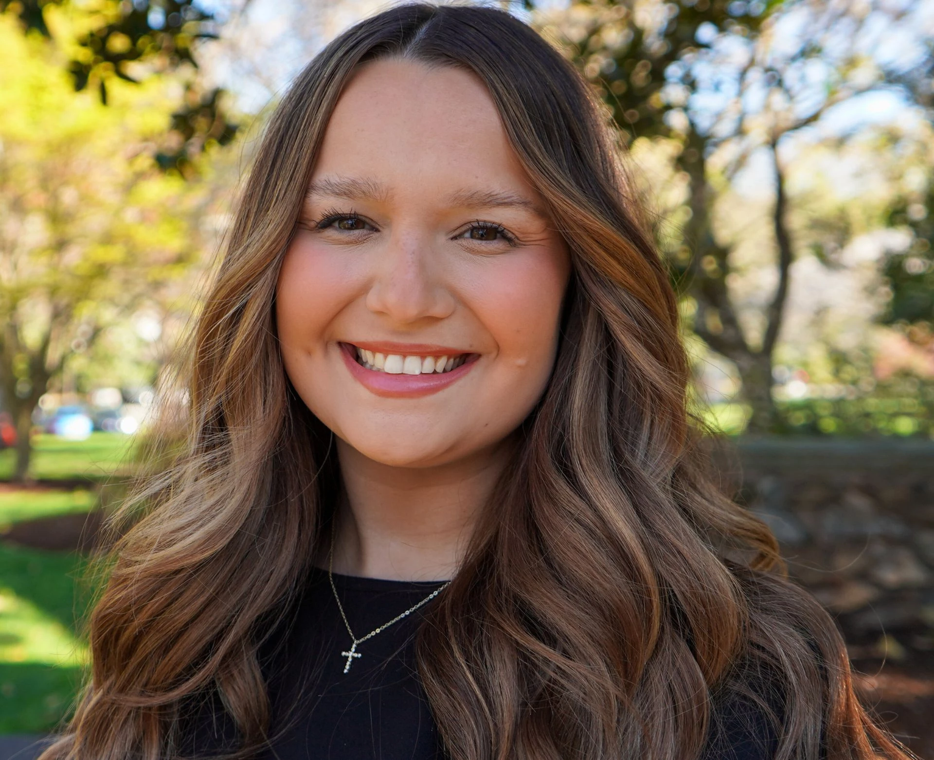 a woman smiling at camera