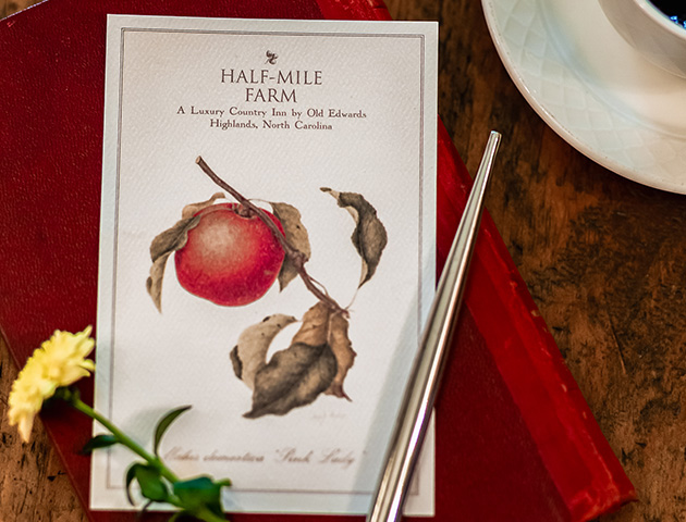a menu on a table