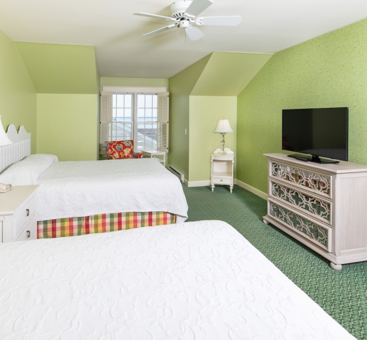 a bedroom with a large bed