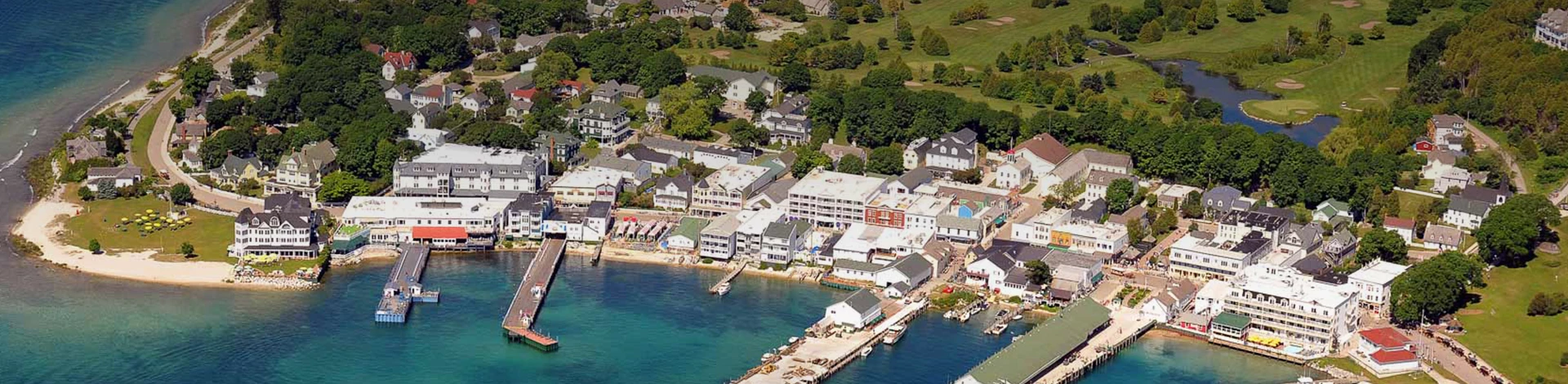 Aerial view of the Mackinac Island
