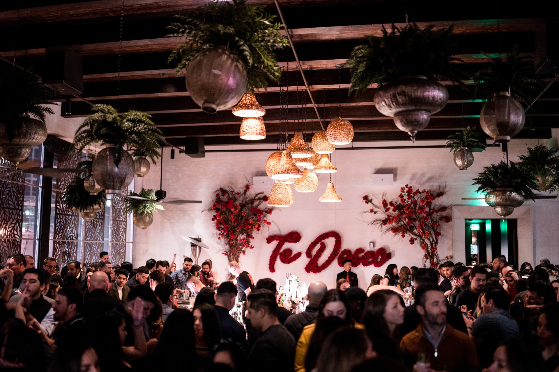 a group of people in a room