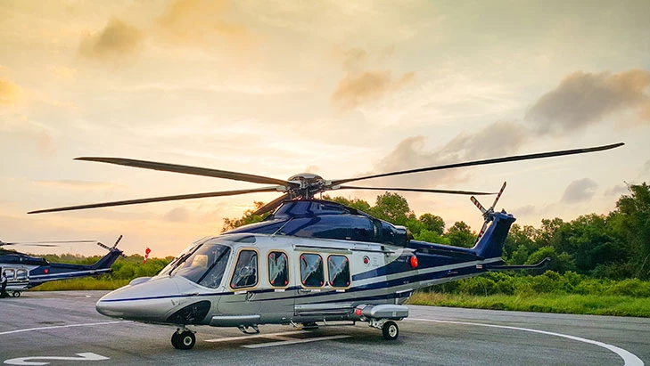 view of helicopter for tour of kauai