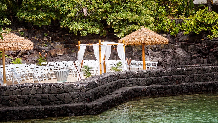 view of private lagoon at royal kona resort hawaii