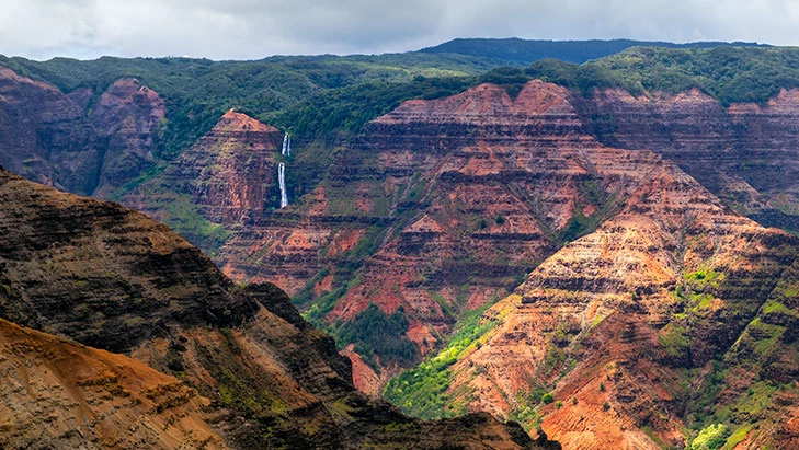 aerial view of waimea canyon of kauai