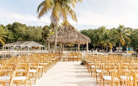 Sunny view of an empty wedding venue.
