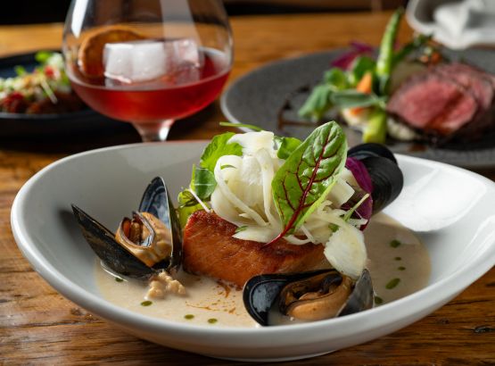a plate of food on a table
