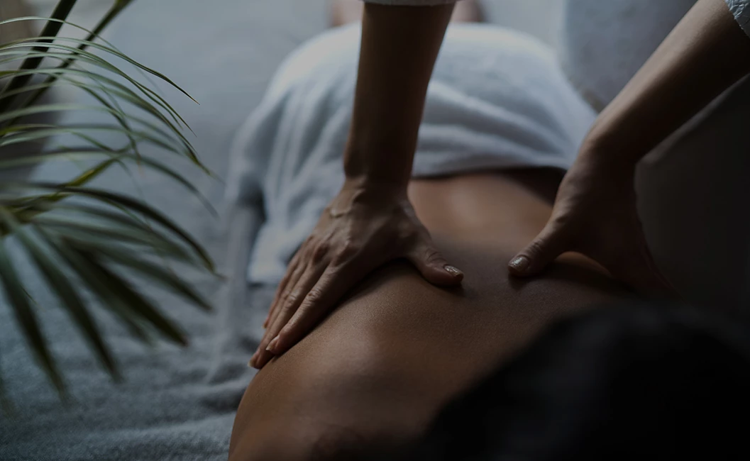 guest receiving a back massage