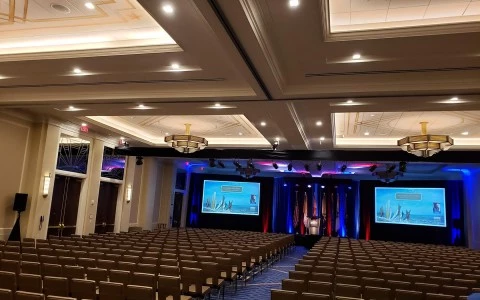 conference room with two entrances and so many chairs on it10