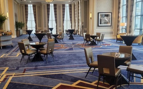 terrace conference room with rounded tables and windows1