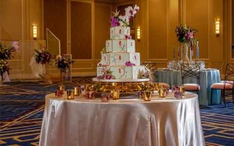 wedding table with cake on it 19