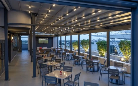 a room with tables and chairs9