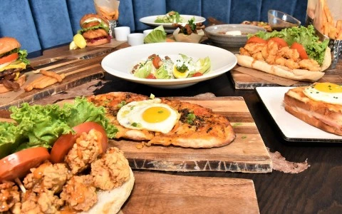 a table with plates of food35