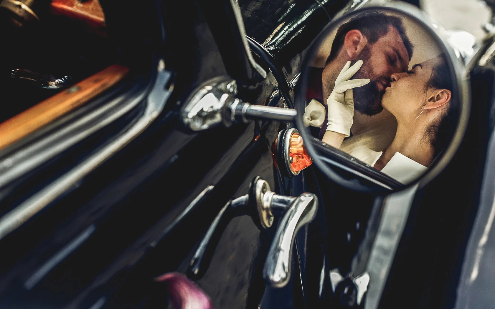 a man in a car
