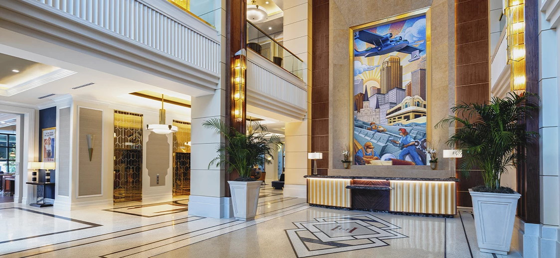 lobby with a counter