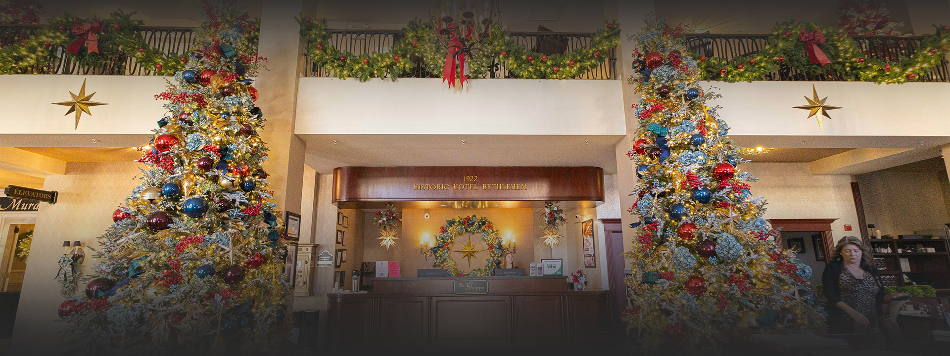 a front desk of a hotel