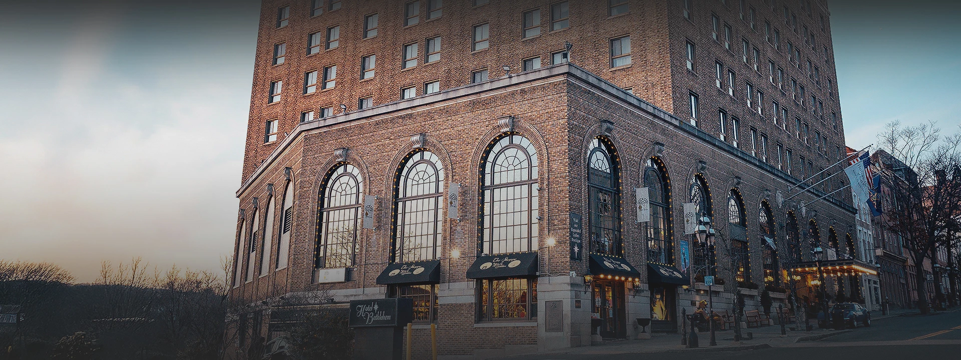 a building with many windows