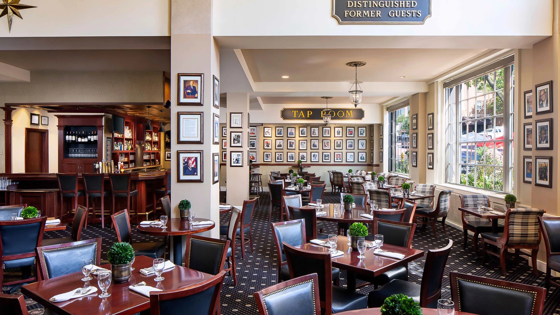 a restaurant with tables and chairs