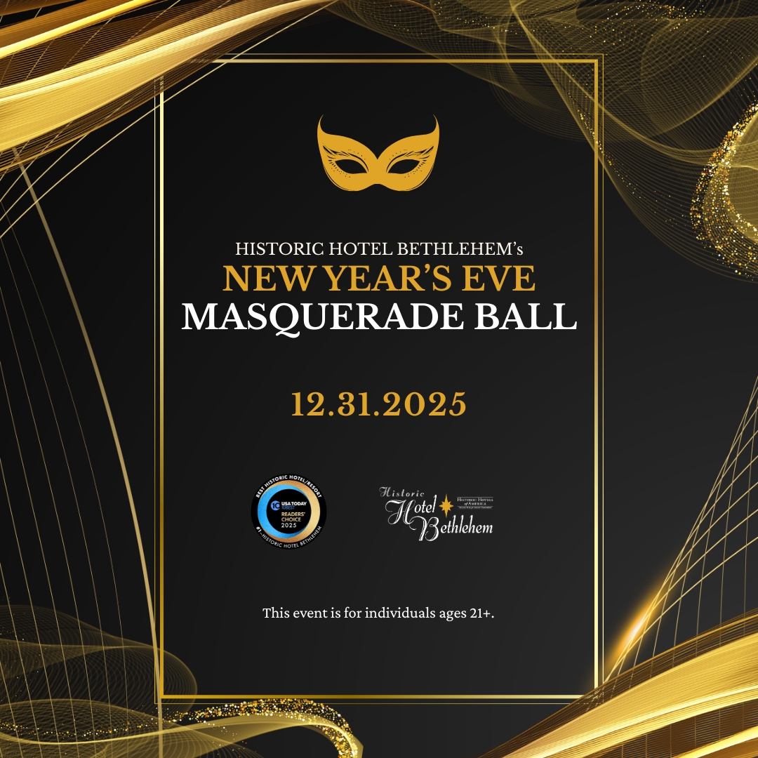 a black and gold poster with gold lines and a mask