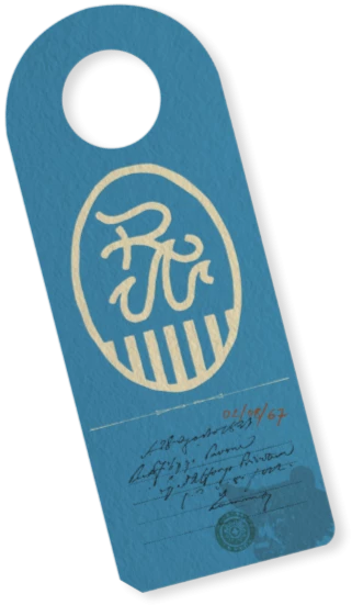 a blue tag with a white circle and a white circle with a white circle with a white circle with a white circle with a white circle with a white circle with a white circle with a white circle