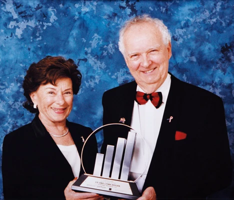 Founders Ed & Lynn Hogan receiving an award