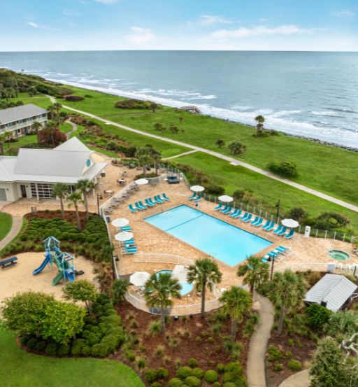 a swimming pool and a beach