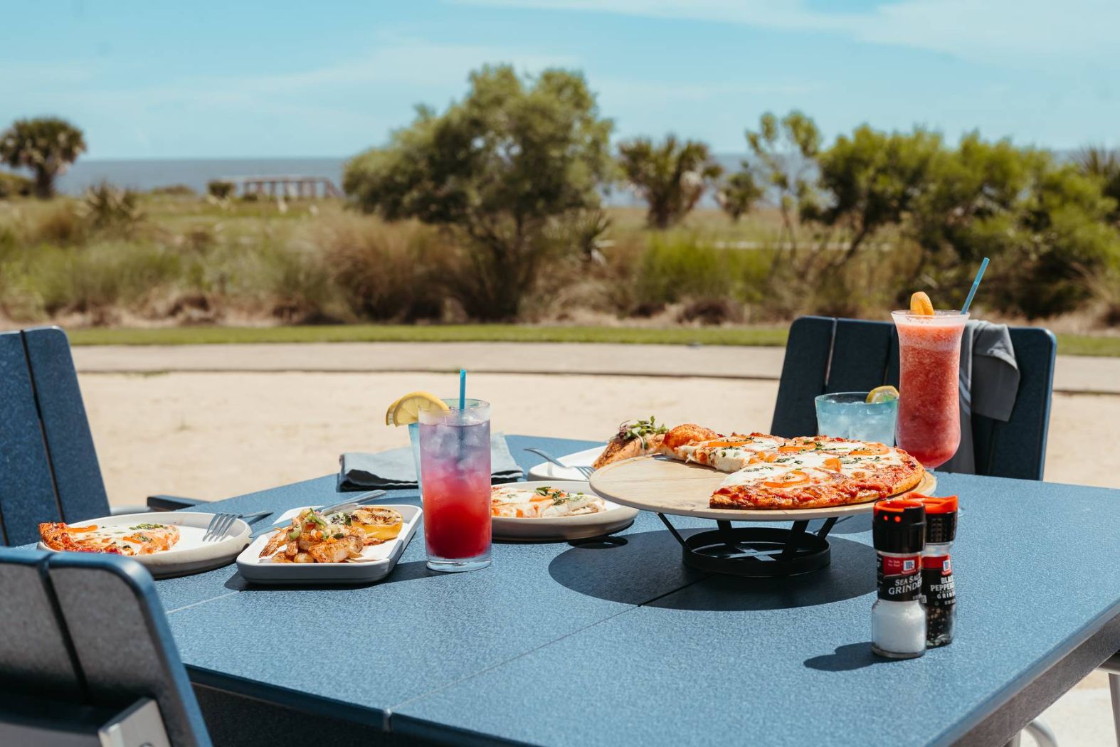 a table with food on it