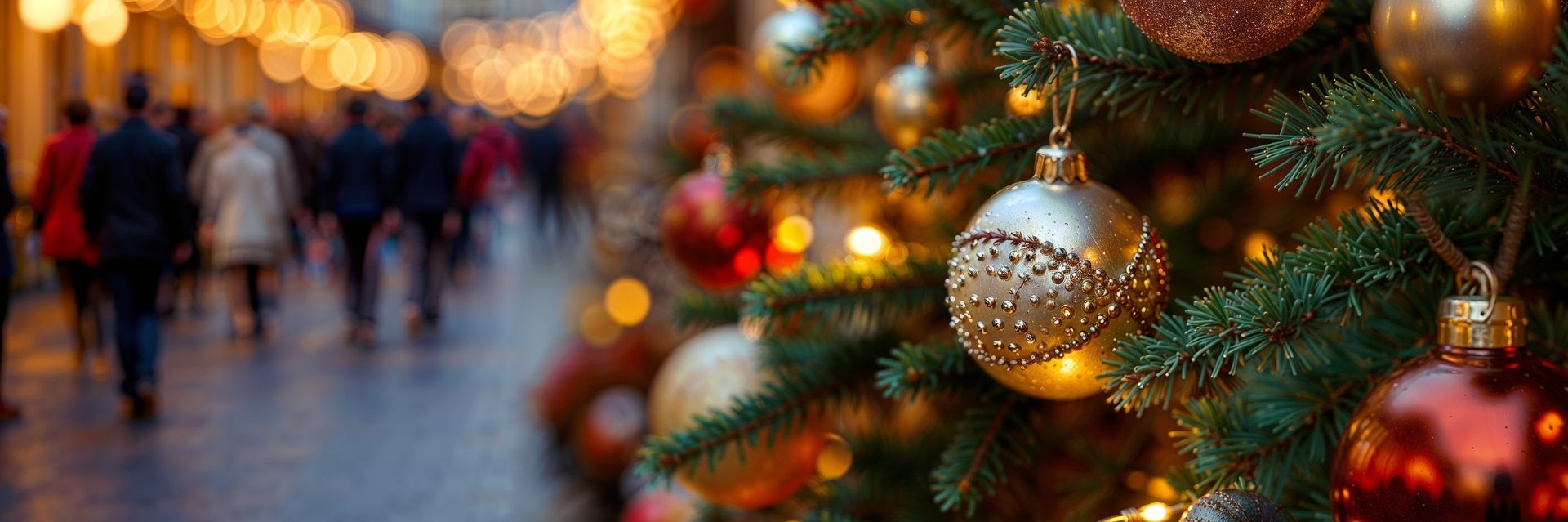 a close up of a christmas tree