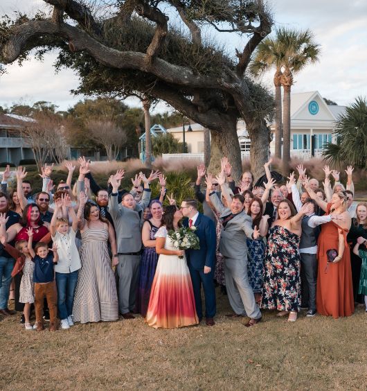 a group of people posing for a photo