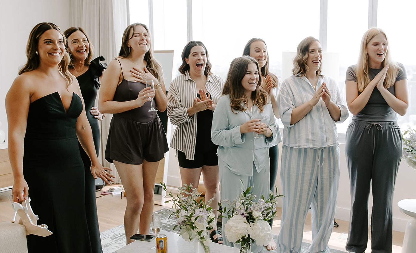 a group of women standing together