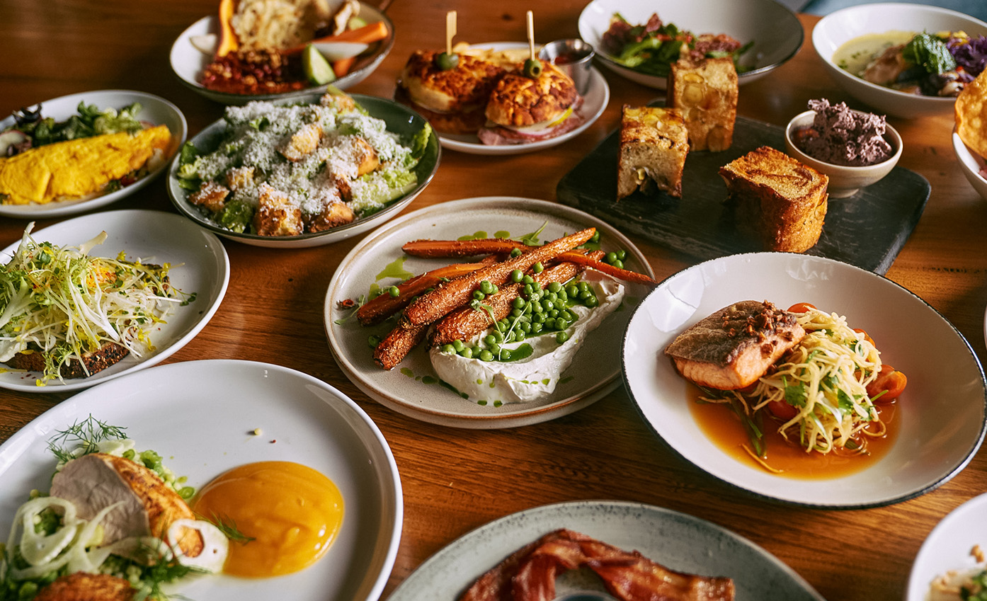a table full of food