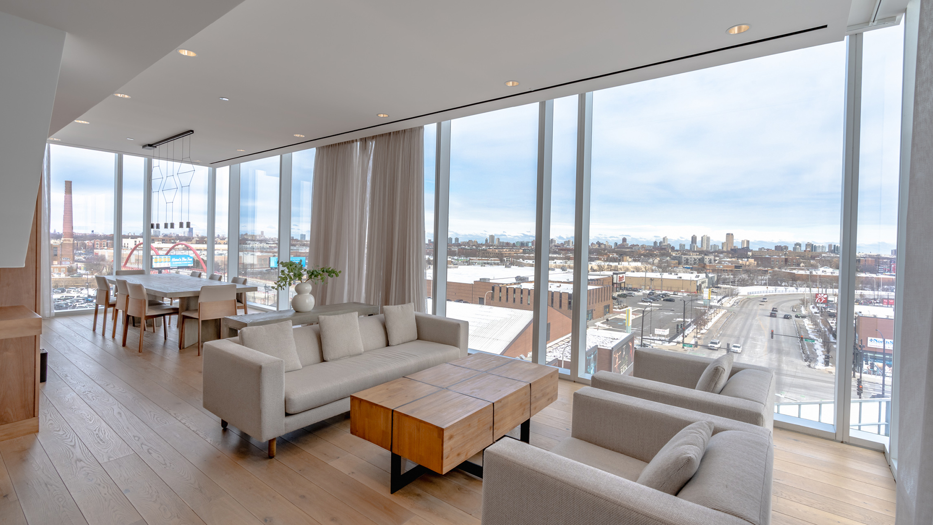 a room with a view of a city