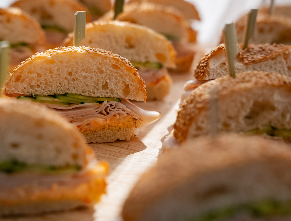 a group of sandwiches on a table