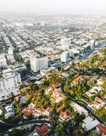 an aerial view of a city