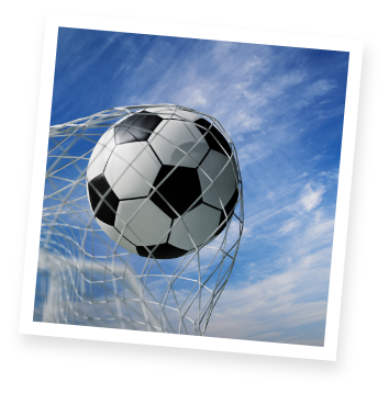 a football ball in a net