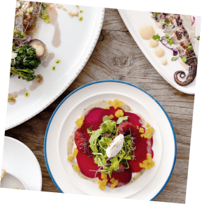 a plate of food on a table