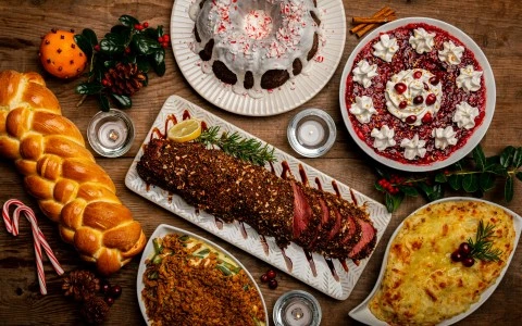 a table with food on it